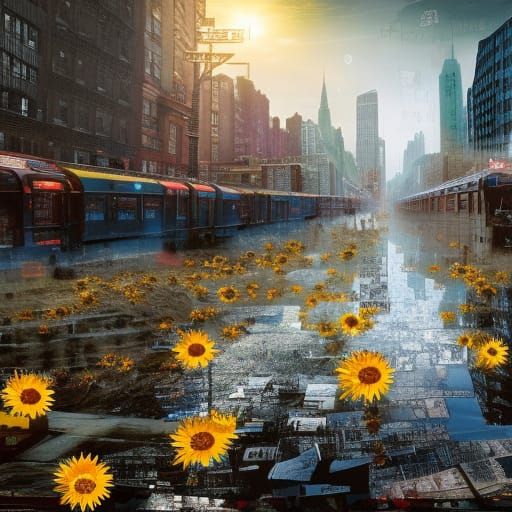 Sunflower in Ghetto: Digital Art of NYC Subway