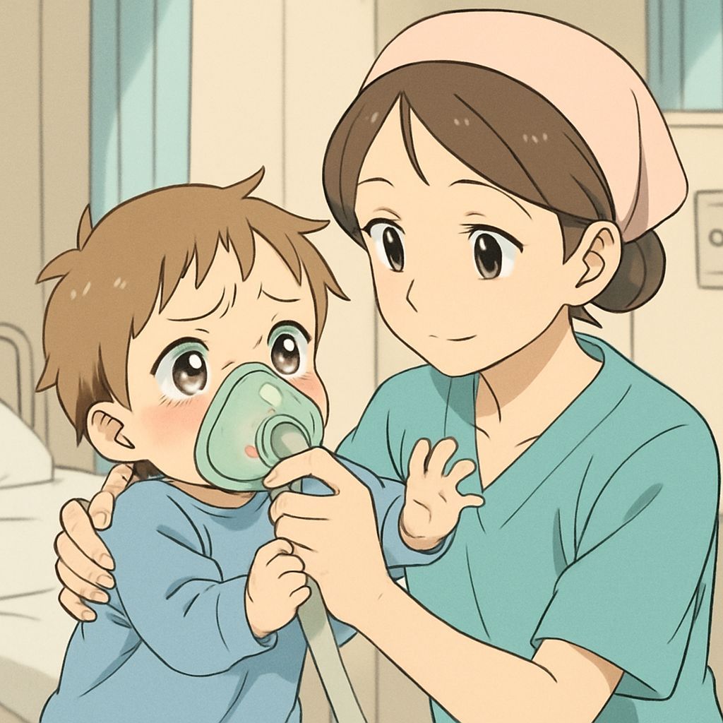 Child's Hospital Visit in Anime Style