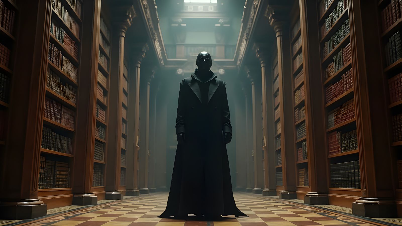 Masked Figure in Grand Final Fantasy Library