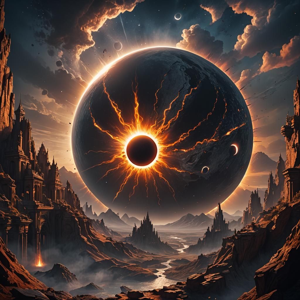 Total Eclipse of the Sun: Detailed Matte Painting