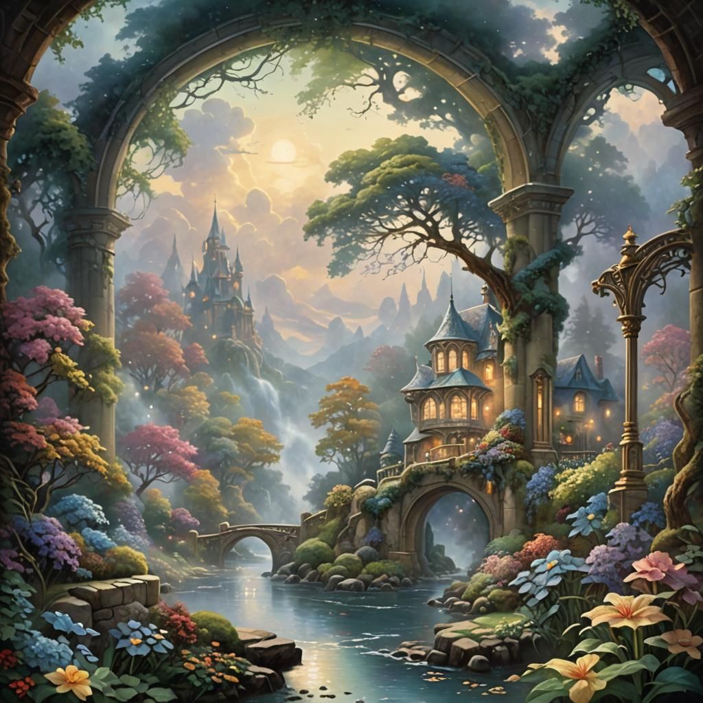 Ethereal Art Nouveau Style Frame