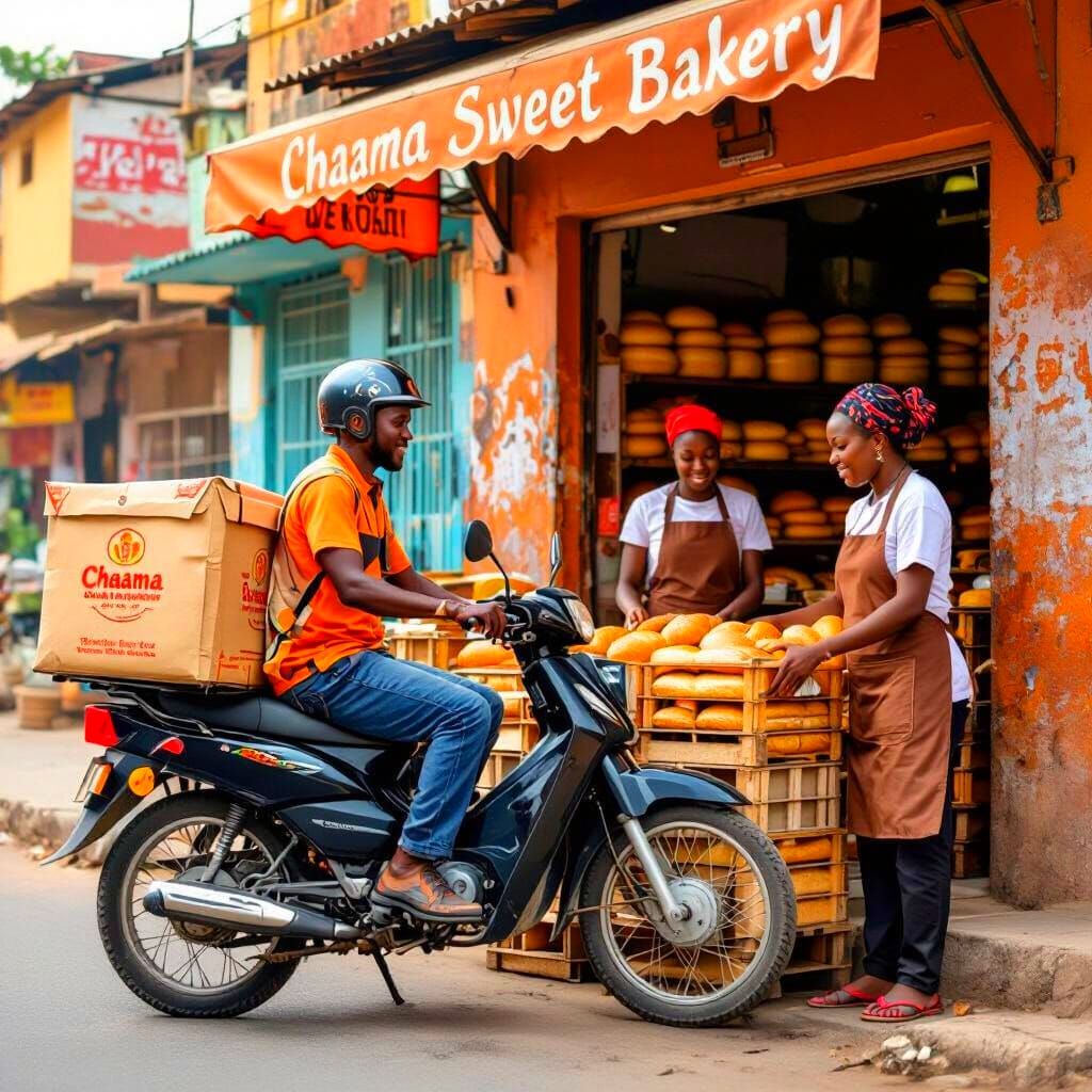 Chaama Sweet Bakery: A Vibrant Street Scene