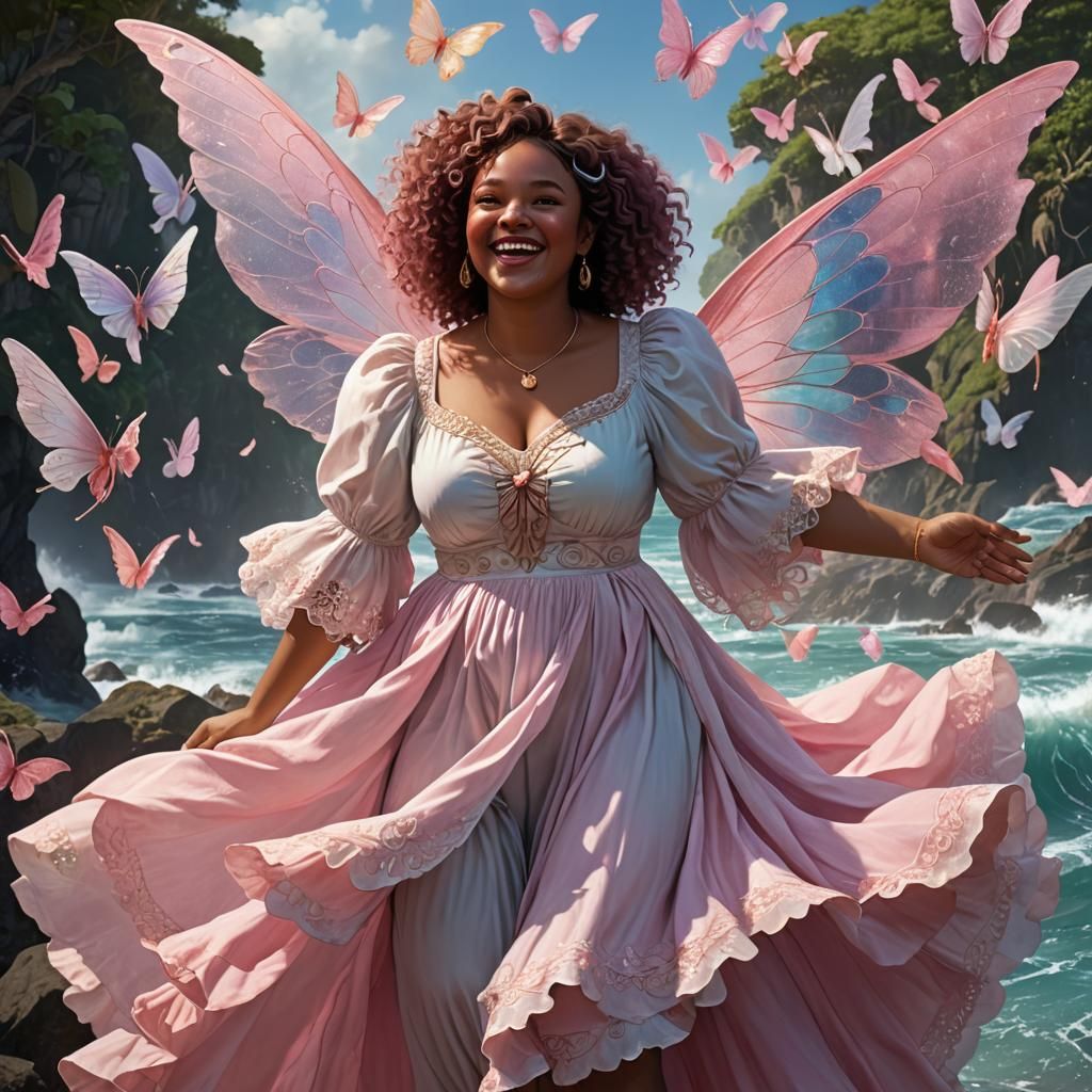 Plus-Sized Woman with Fairy Wings, Fantasy Art