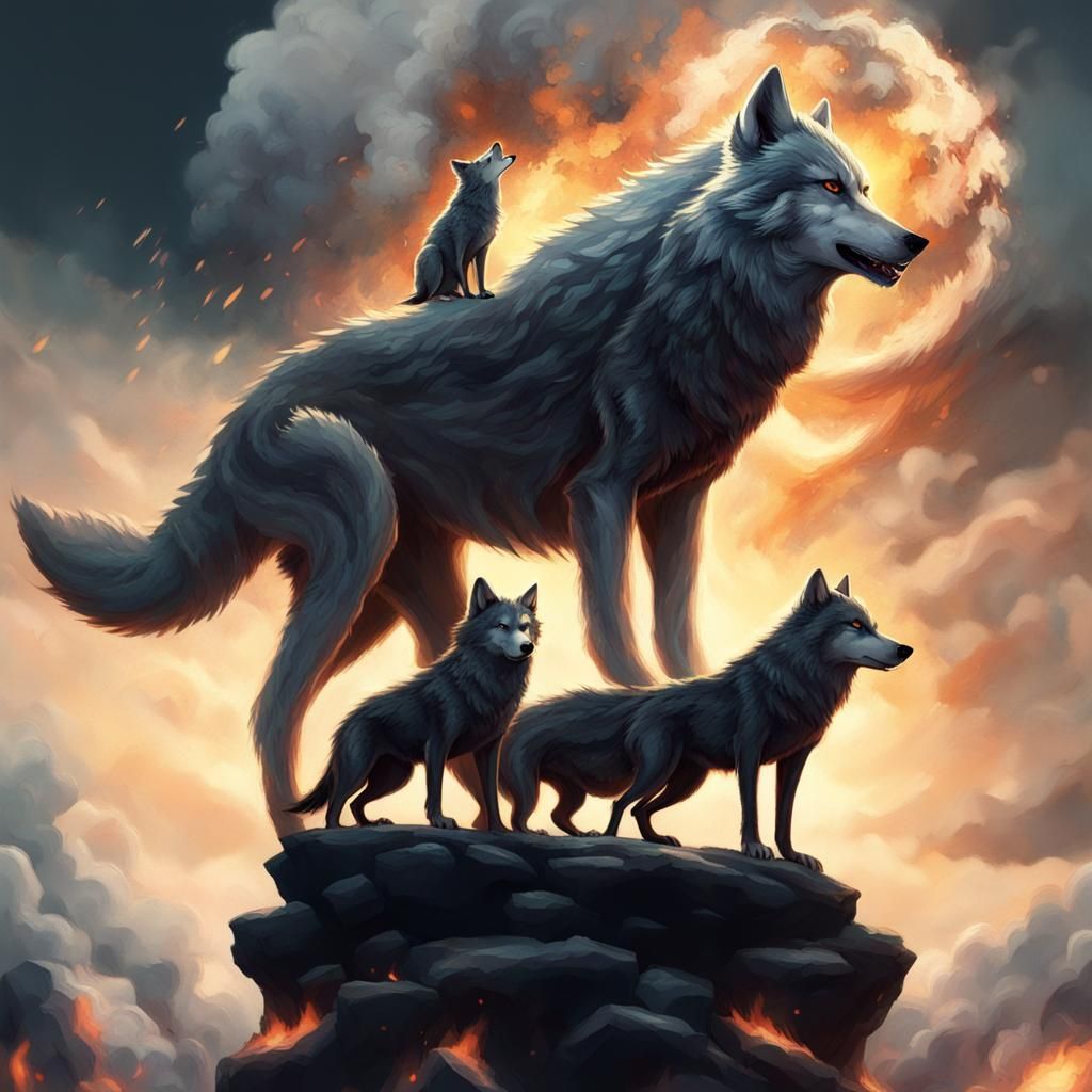 A Tower of Wolves Atop a Dragon
