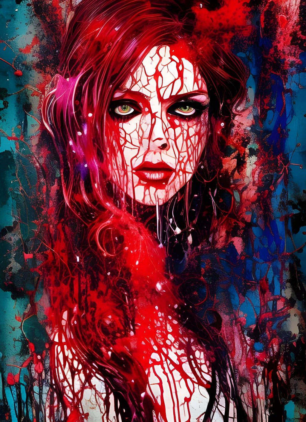 Scarlet Witch Ink Splash Art in 3D