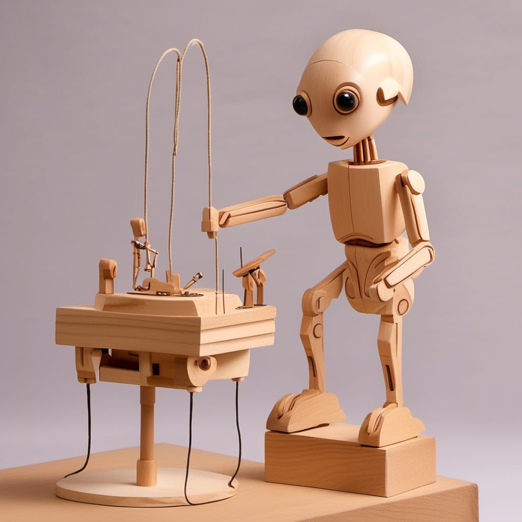 Alien Automata: A Whittled Wooden Toy Puppet