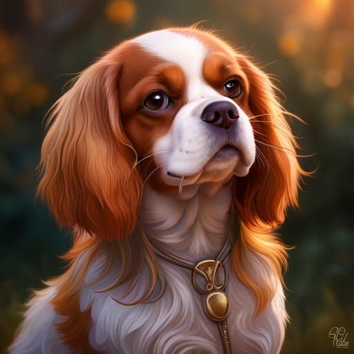 Hyperdetailed Cavalier King Charles Spaniel Art