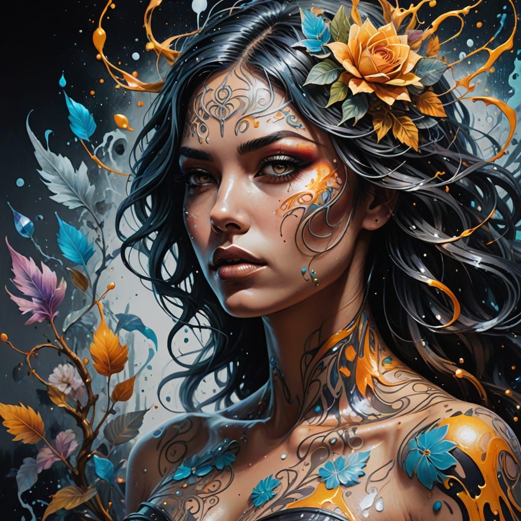 Ethereal Couple in Divine Embrace: Renaissance-Inspired Art