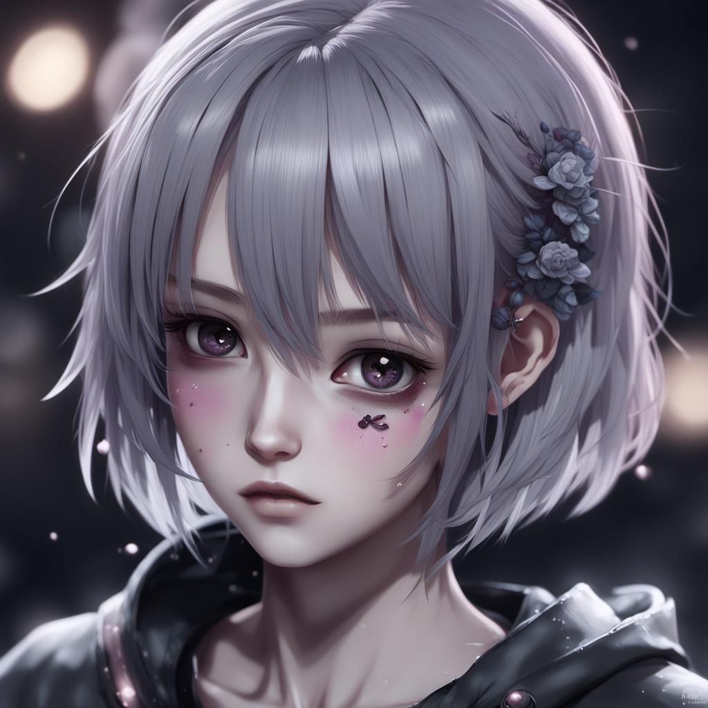 Gloomy Girl in 3D Anime Art Style