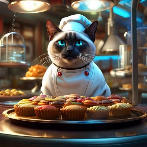 Siamese Cat Chef in 3D Animation