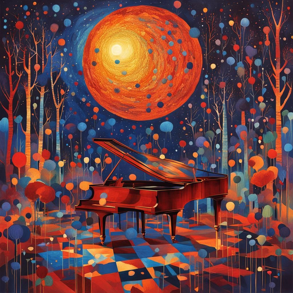 Mystical Concert with Bioluminescent Light Reflections