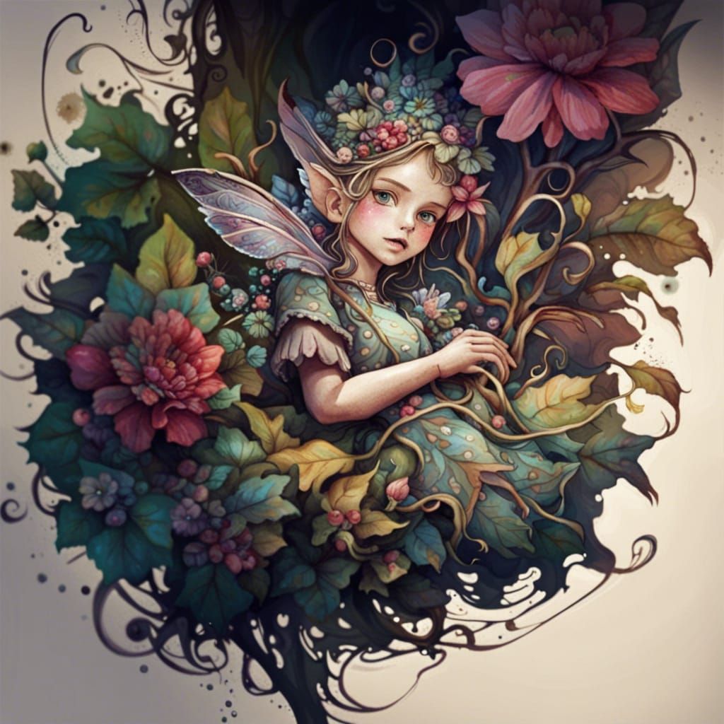 Christmas Floral Still Life in Impasto Style