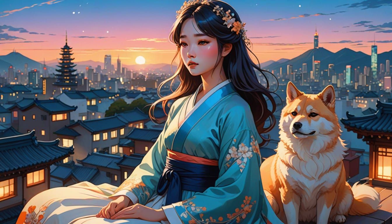 Elegant K-Pop Princess in Serene Meditation