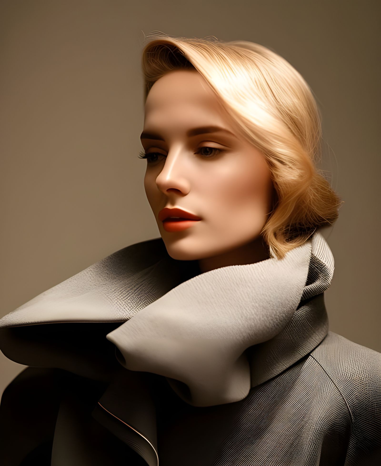 Beautiful Woman in London Cafe: Photorealistic Portrait