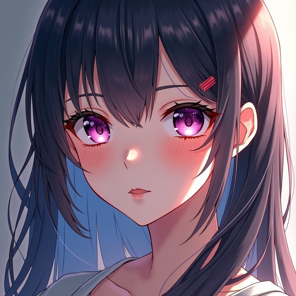 Anime-Inspired Realistic Portrait in Vibrant Colors