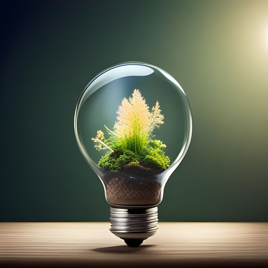 Terrarium in Lightbulb: Photorealistic CGI Masterpiece