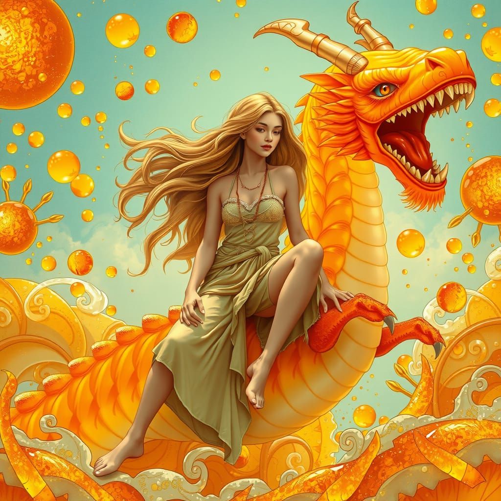 Gummy Dragon Rider in Dreamlike Soda Sea