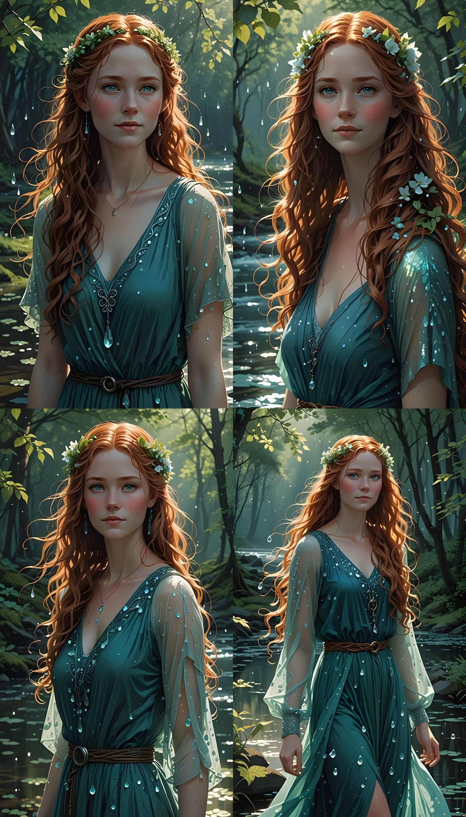 Norse Water Goddess with Flowing Dress