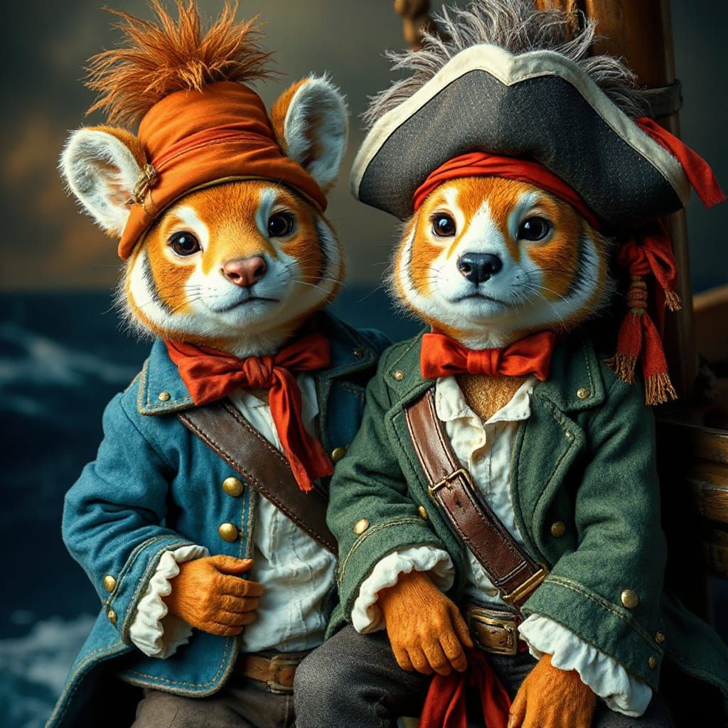Anthropomorphic Animals as Swashbuckling Pirates