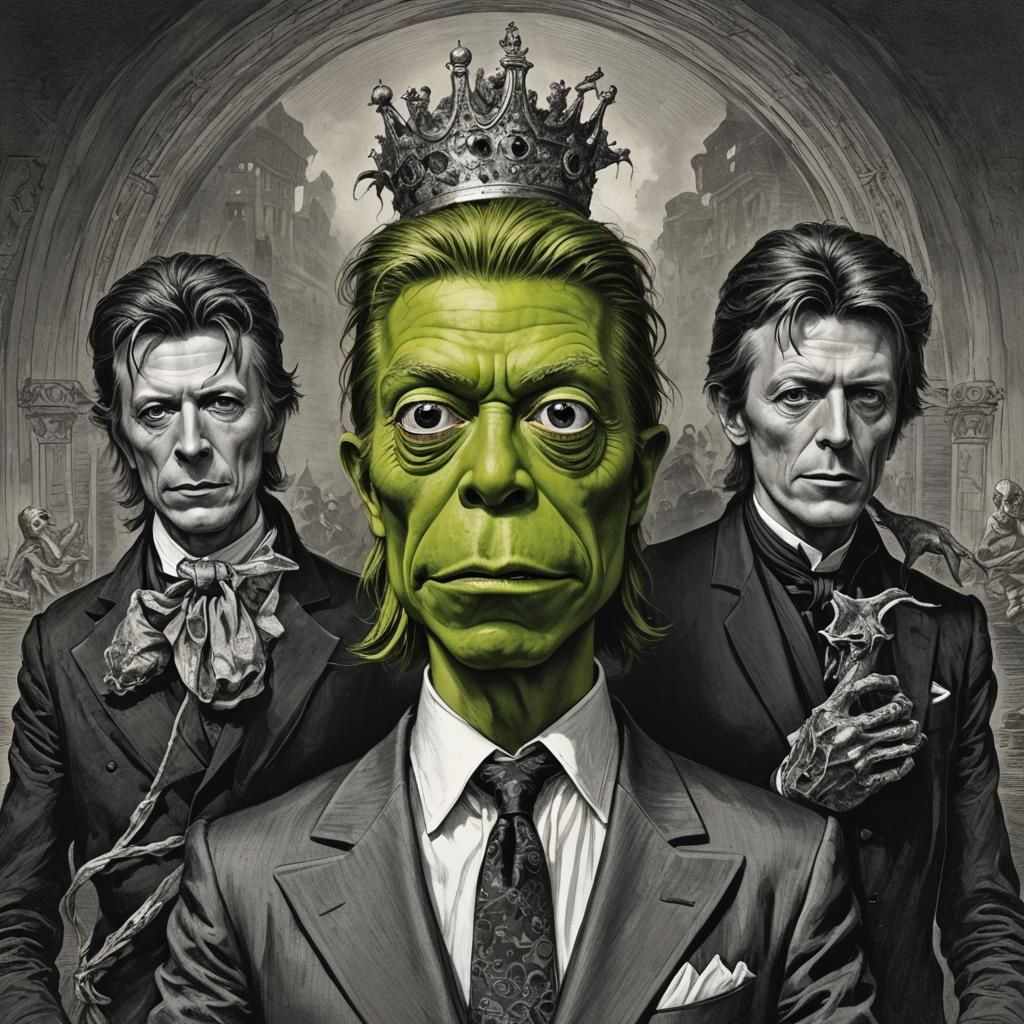 Horrific Three-Headed Hybrid Creature in Doré Style