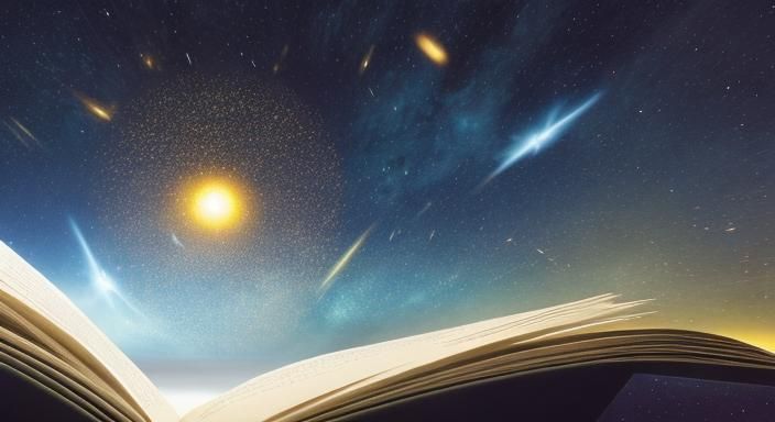 Dreamy Landscape Reflected in Open Book