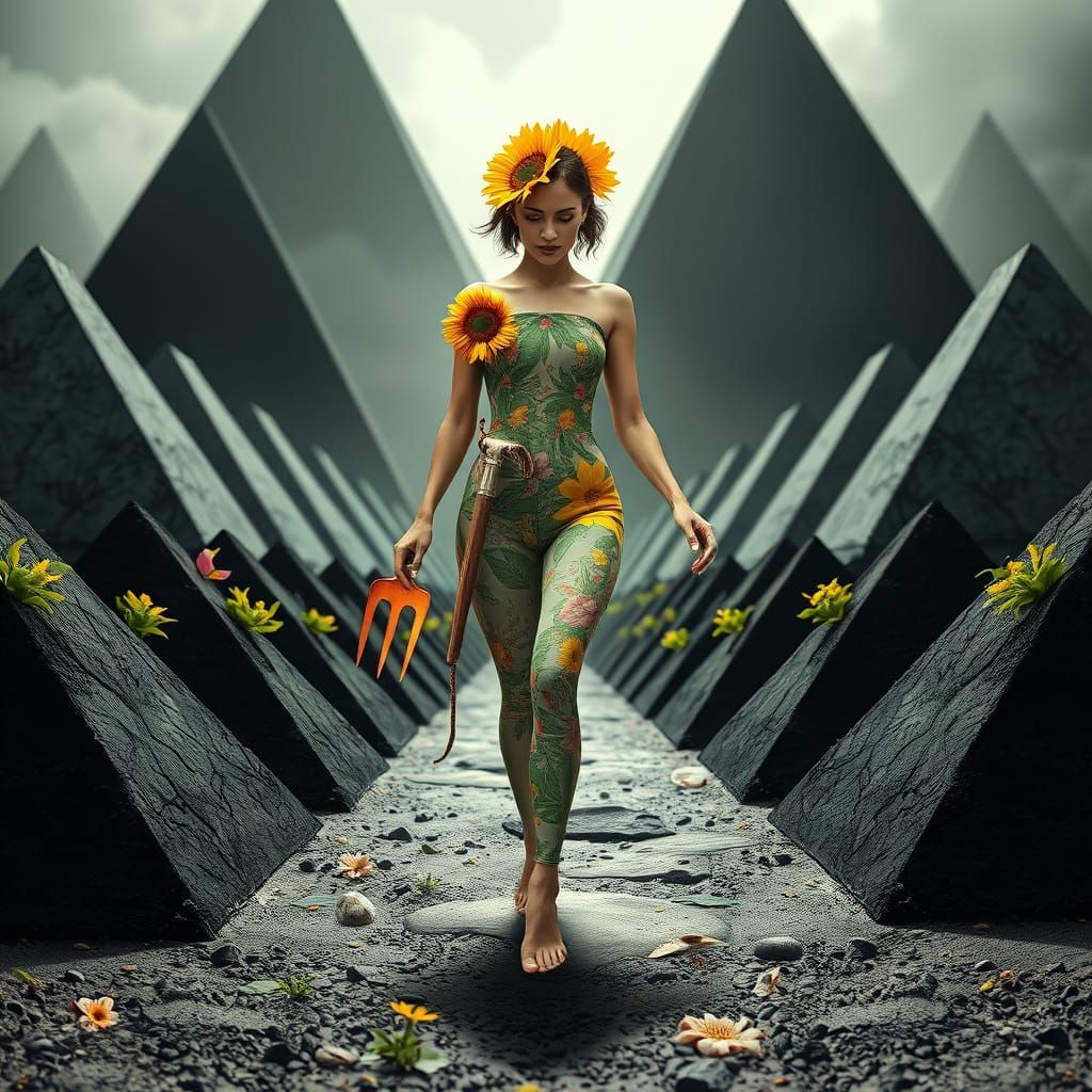 Surrealist Woman Embodies Harmony Between Nature and Art in ...