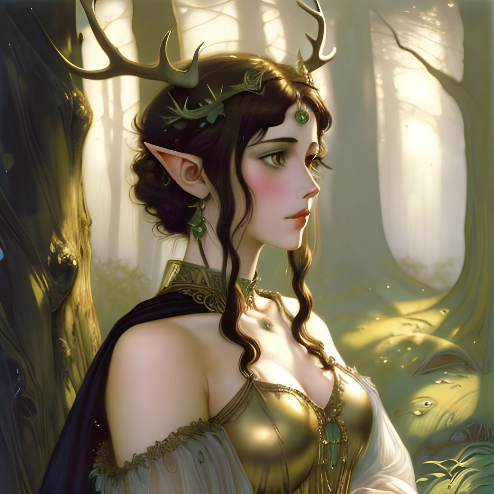 Elven Princess in Woods: Royo Style Concept Art