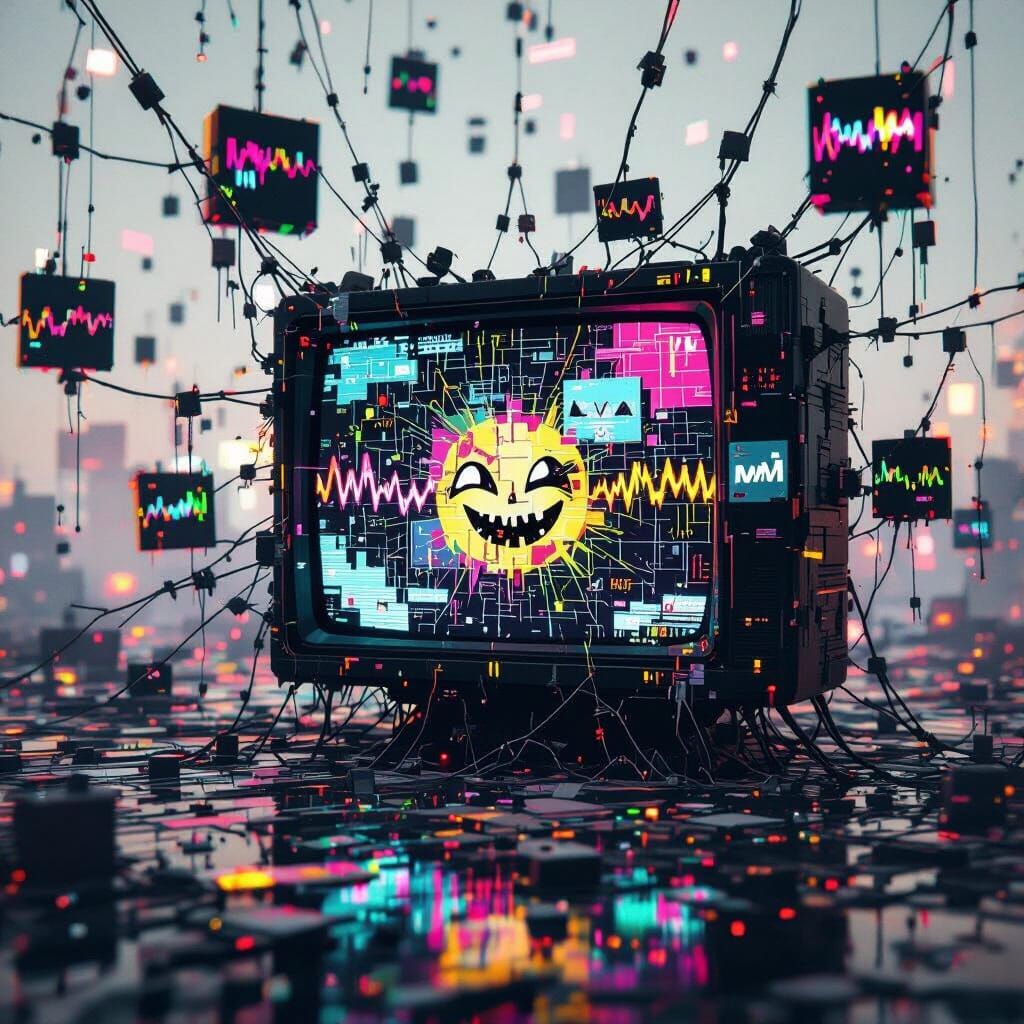 Fragmented Internet Culture Glitch Art