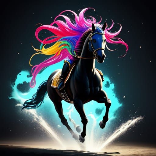 Hyperactive Horse Performs Elaborate Tricks in Splash Art St...