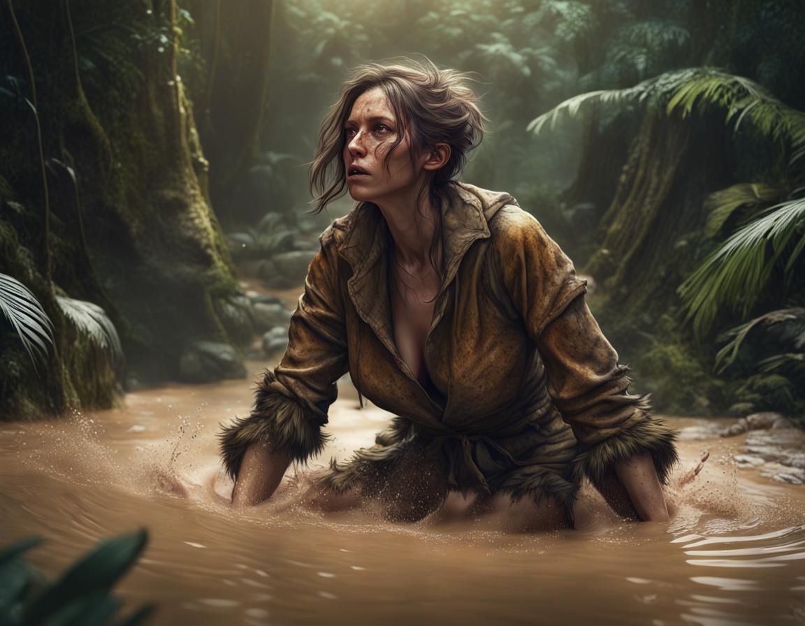 Woman Falls Into Quicksand