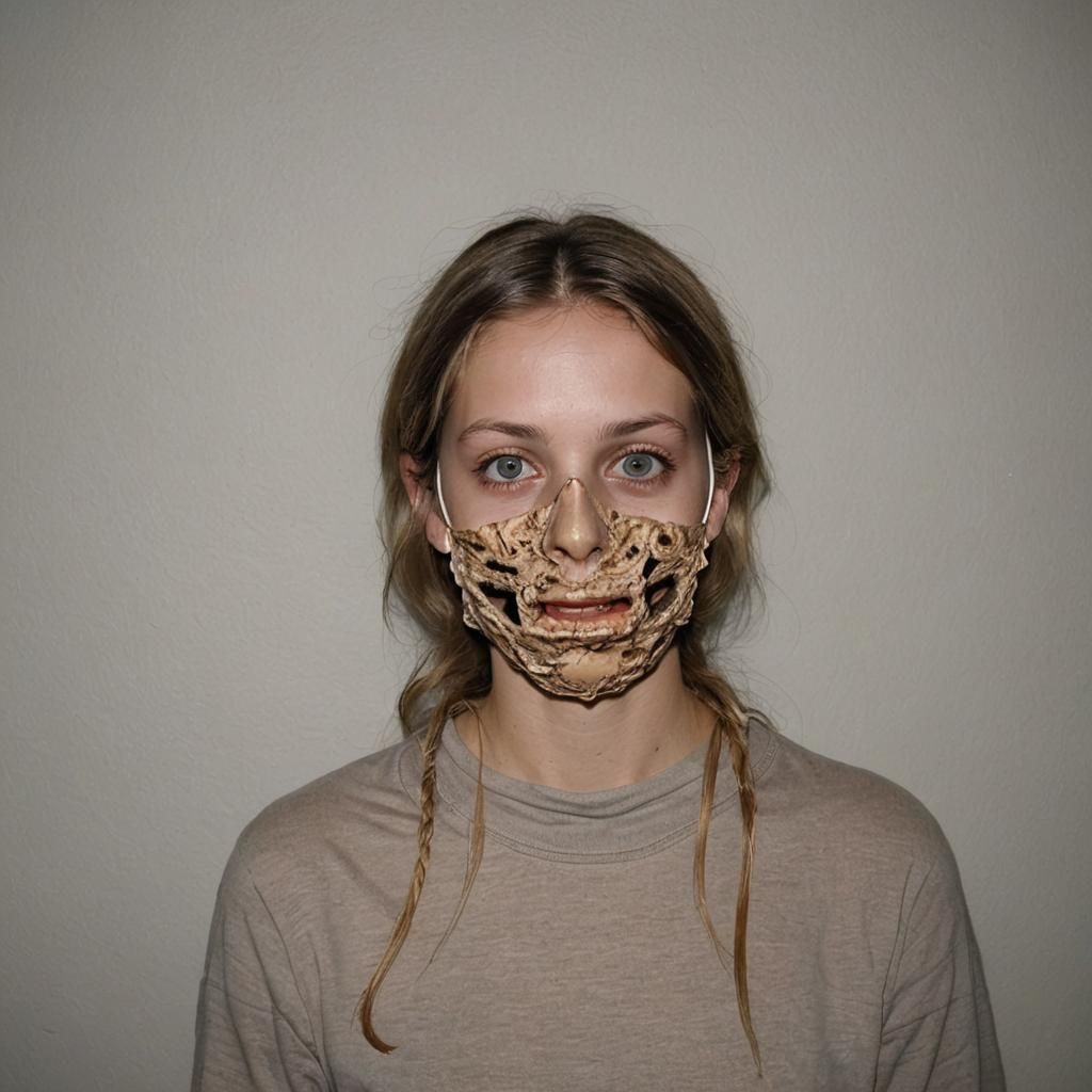 Nude Young Woman Tied with Rope, Content