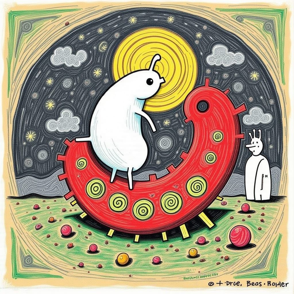 Glowing Moth Illuminates Frosty Landscape in Ethereal Style