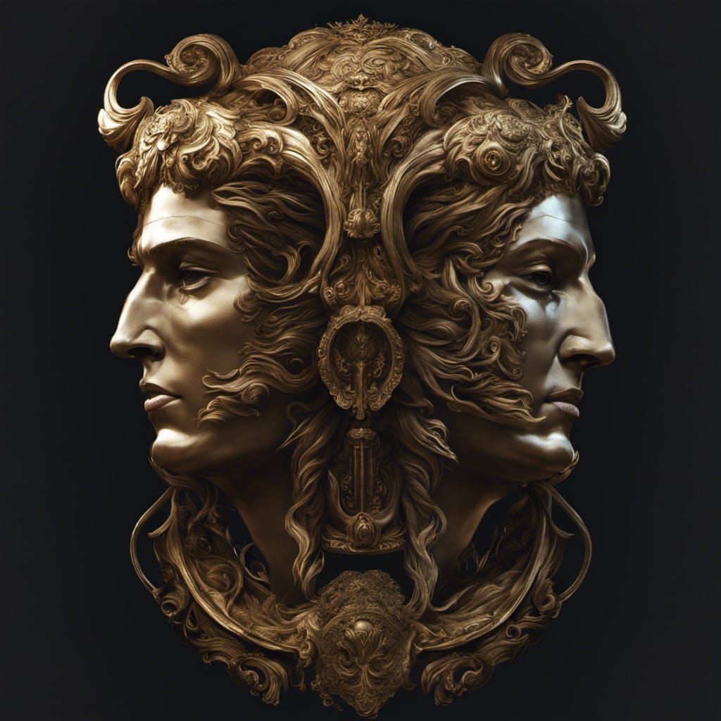 Janus: God of Beginnings in Dark Fantasy Style