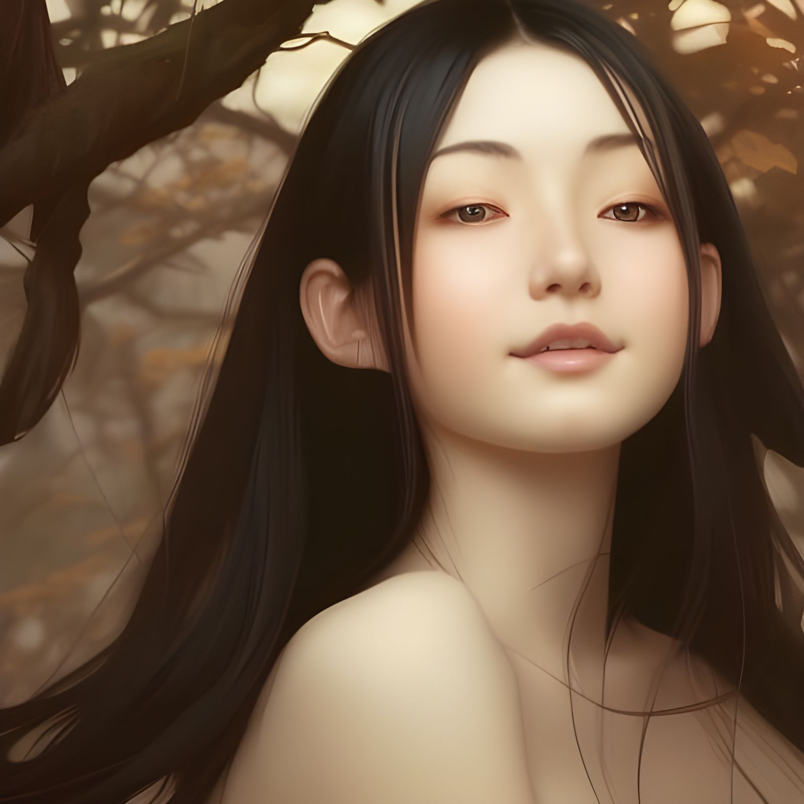 Beautiful Japanese Woman Portrait in Hyperdetail