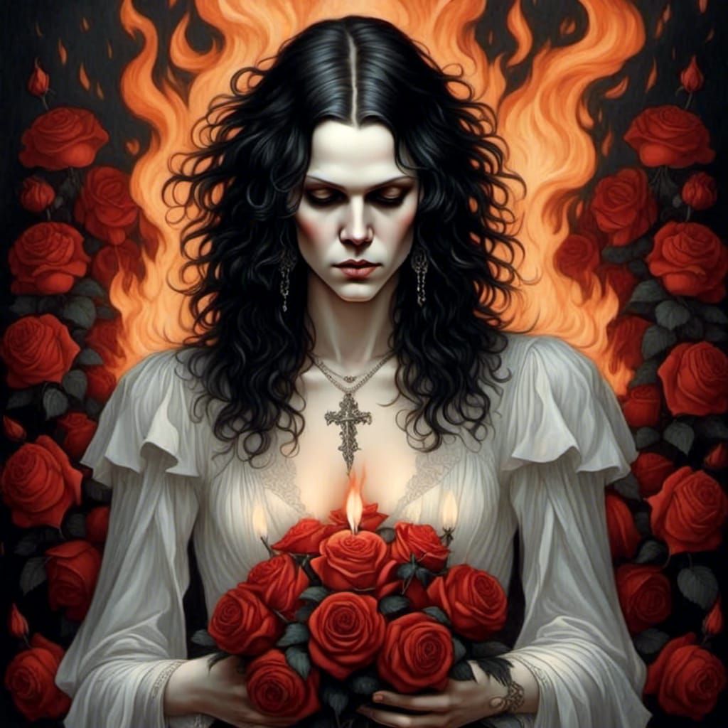 Eternal Flame in Surreal Gothic Style