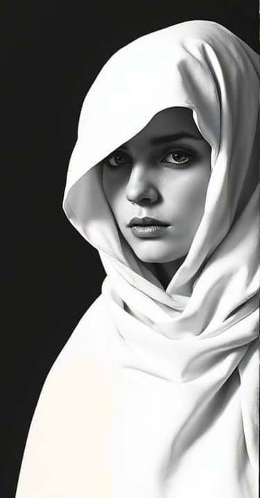 Women in White and Black Cloaks: Minimalist Duality