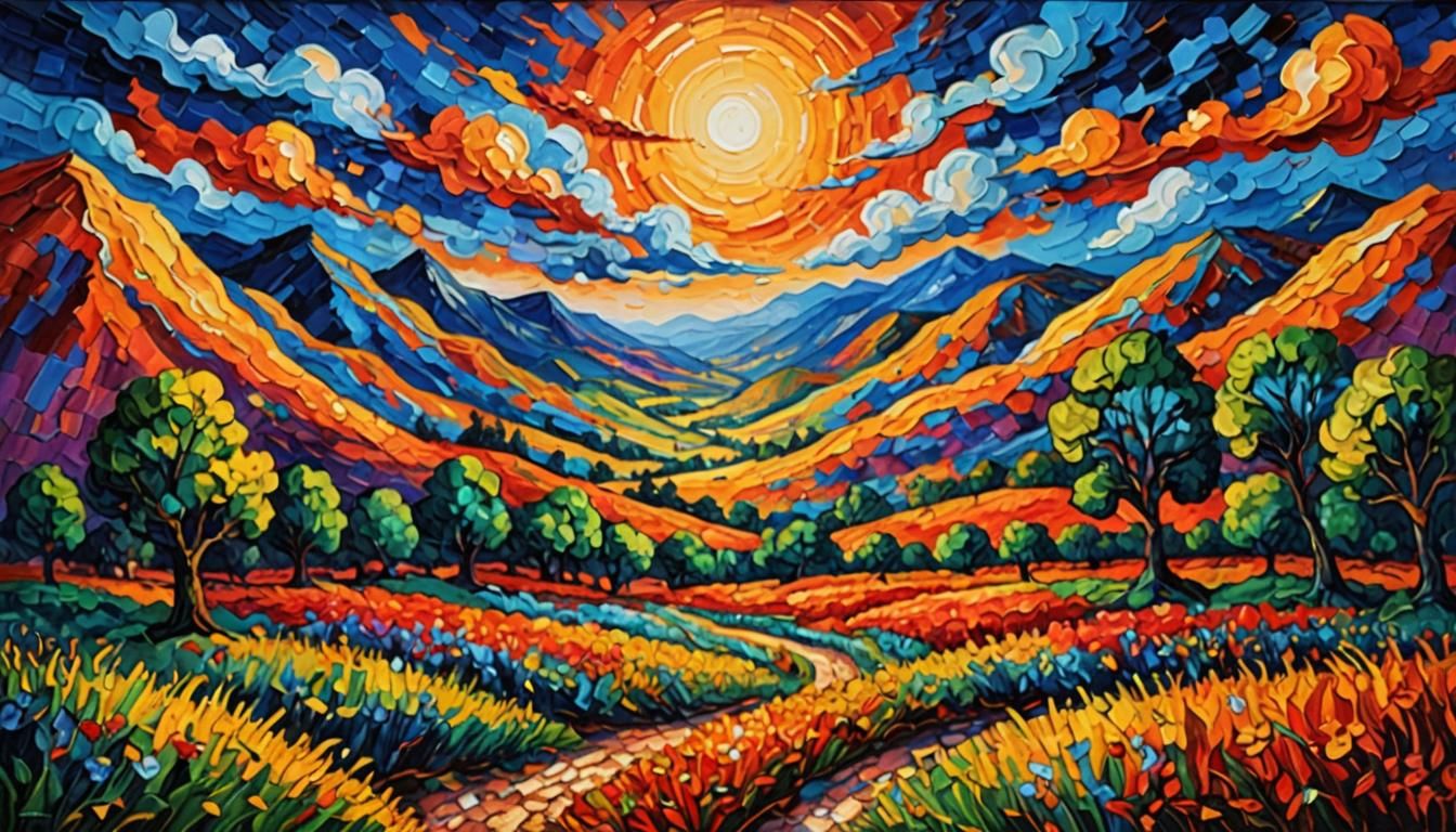 Hell and Heaven: Neo-Impressionist Oil Painting