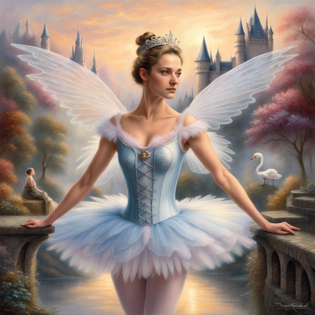 Ethereal German Fairy Ballet with Swan Castle Wings