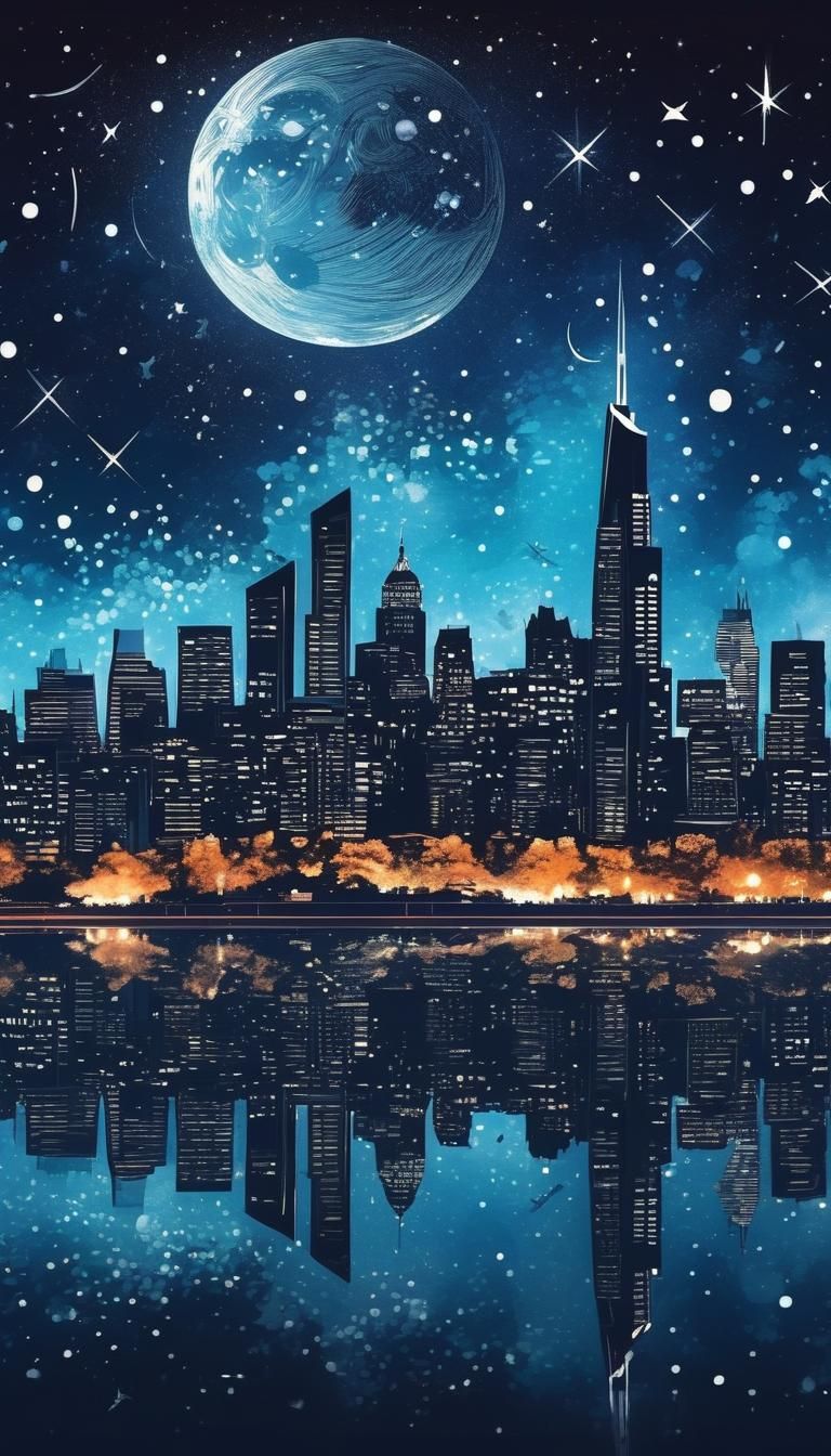 Enchanting City Skyline Under the Stars
