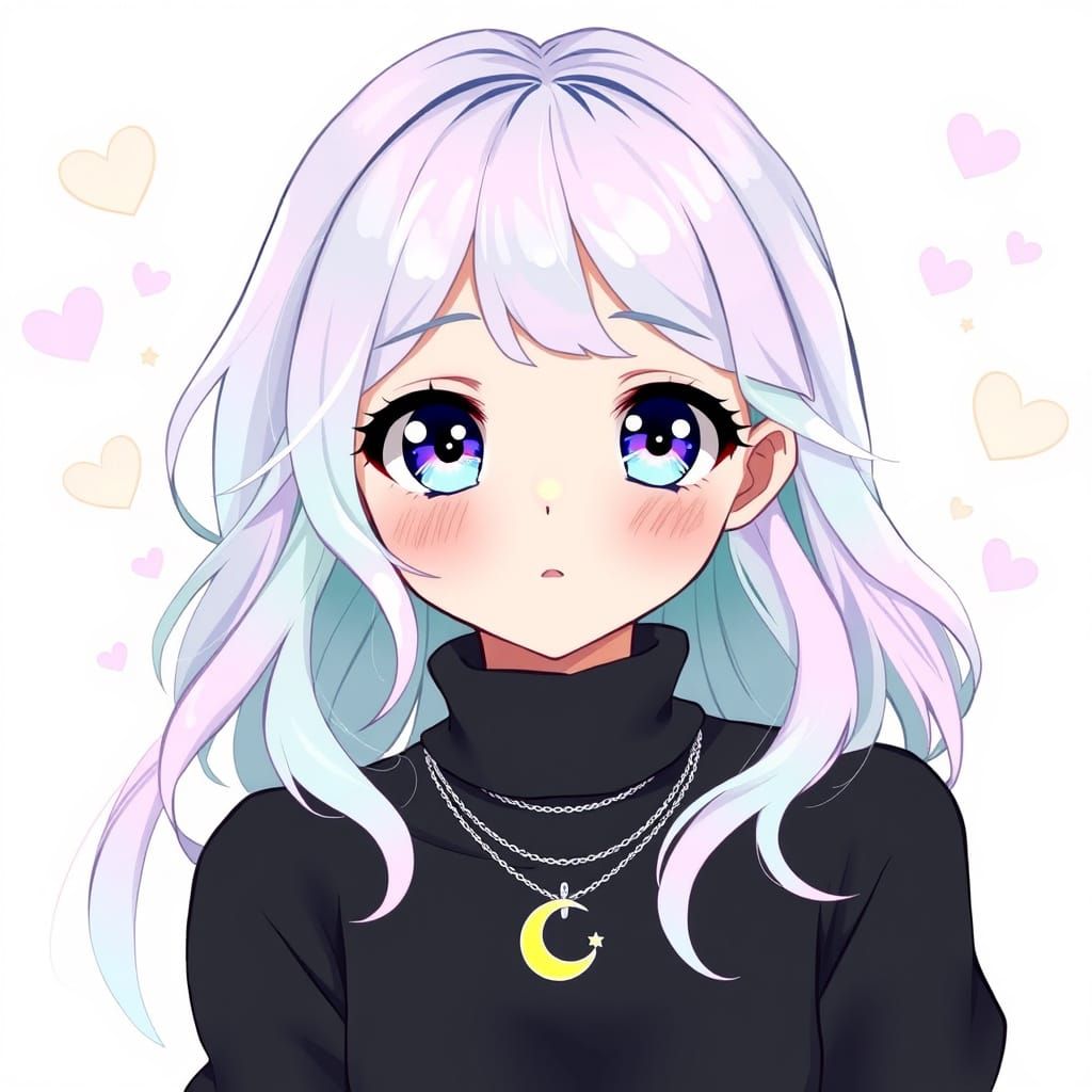 Sweet Pastel Princess with Whimsical Hair and Ethereal Eyes