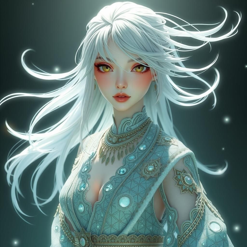 Ethereal Light Spirit in Anime Style