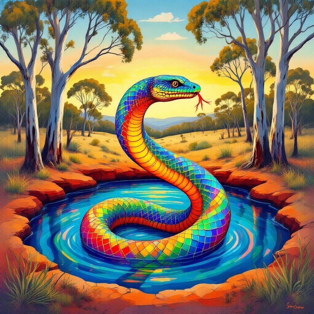 Rainbow Serpent Rising: Outback Dreamtime Art