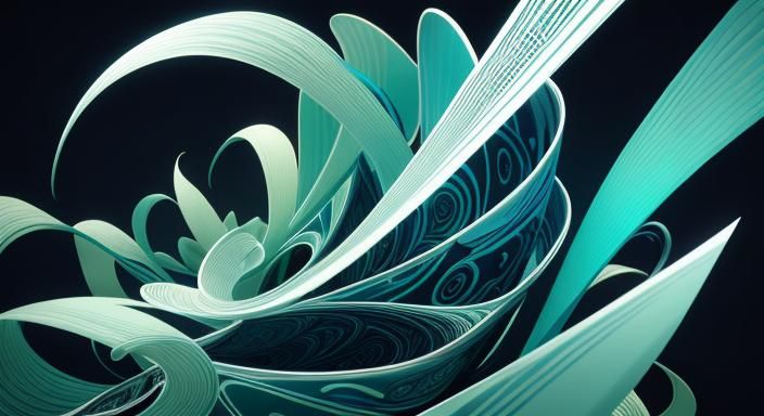 abstract lines wavy curve zigzag 3d effect orchid flower dark background