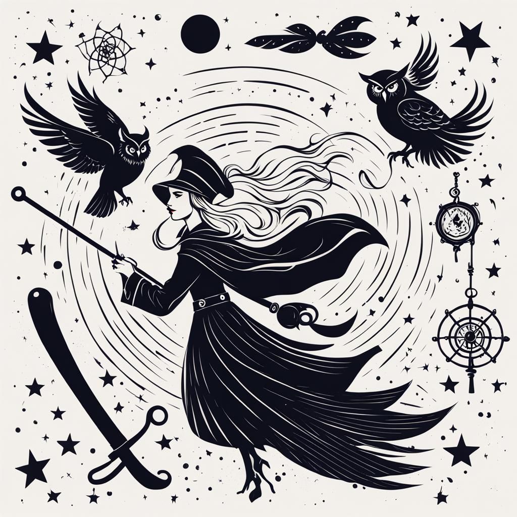 Whimsical Tattoo Art of Luna Lovegood in Sailor Style