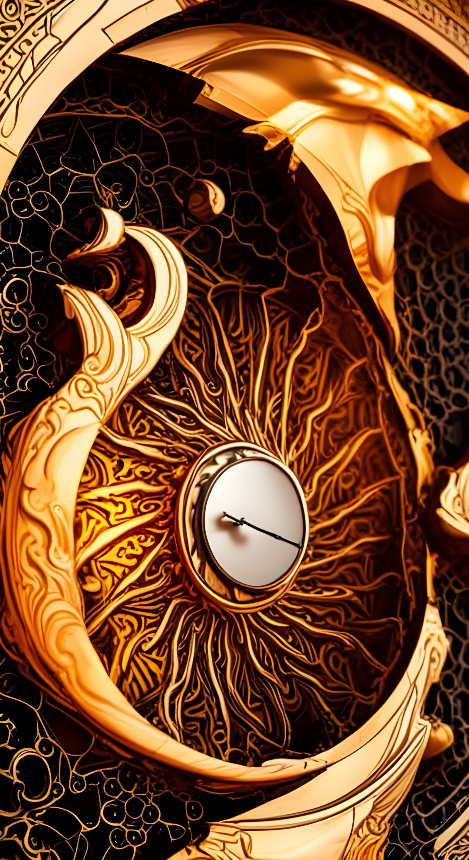 Cosmic Clock with Sun, Moon, and Earth in 3D