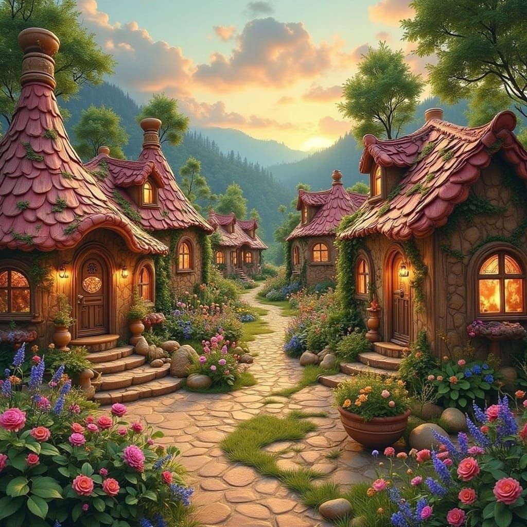 Whimsical Village of Fantasy