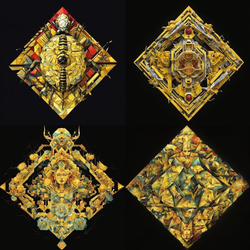 Geometrical Queen Bee in a Psychedelic Mecha Attire