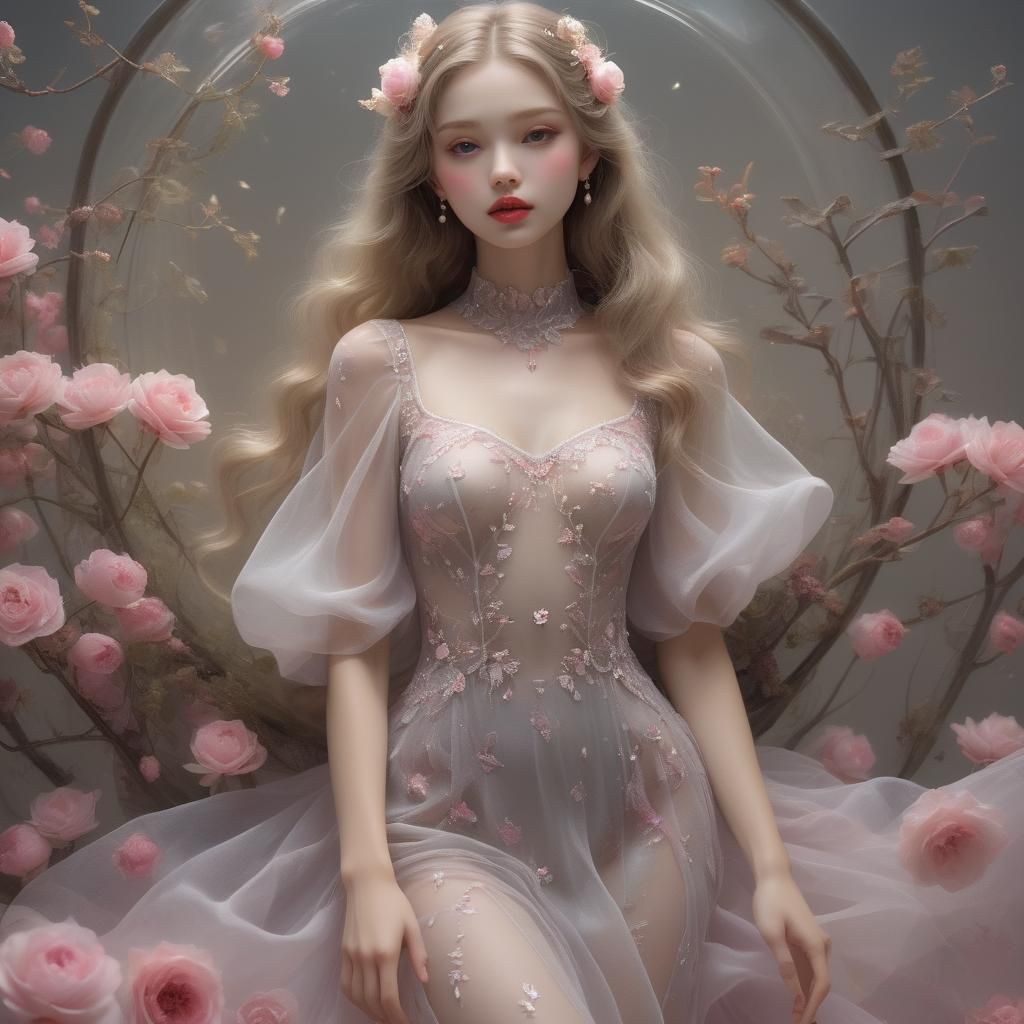 Ethereal Beauty in Transparent Dress