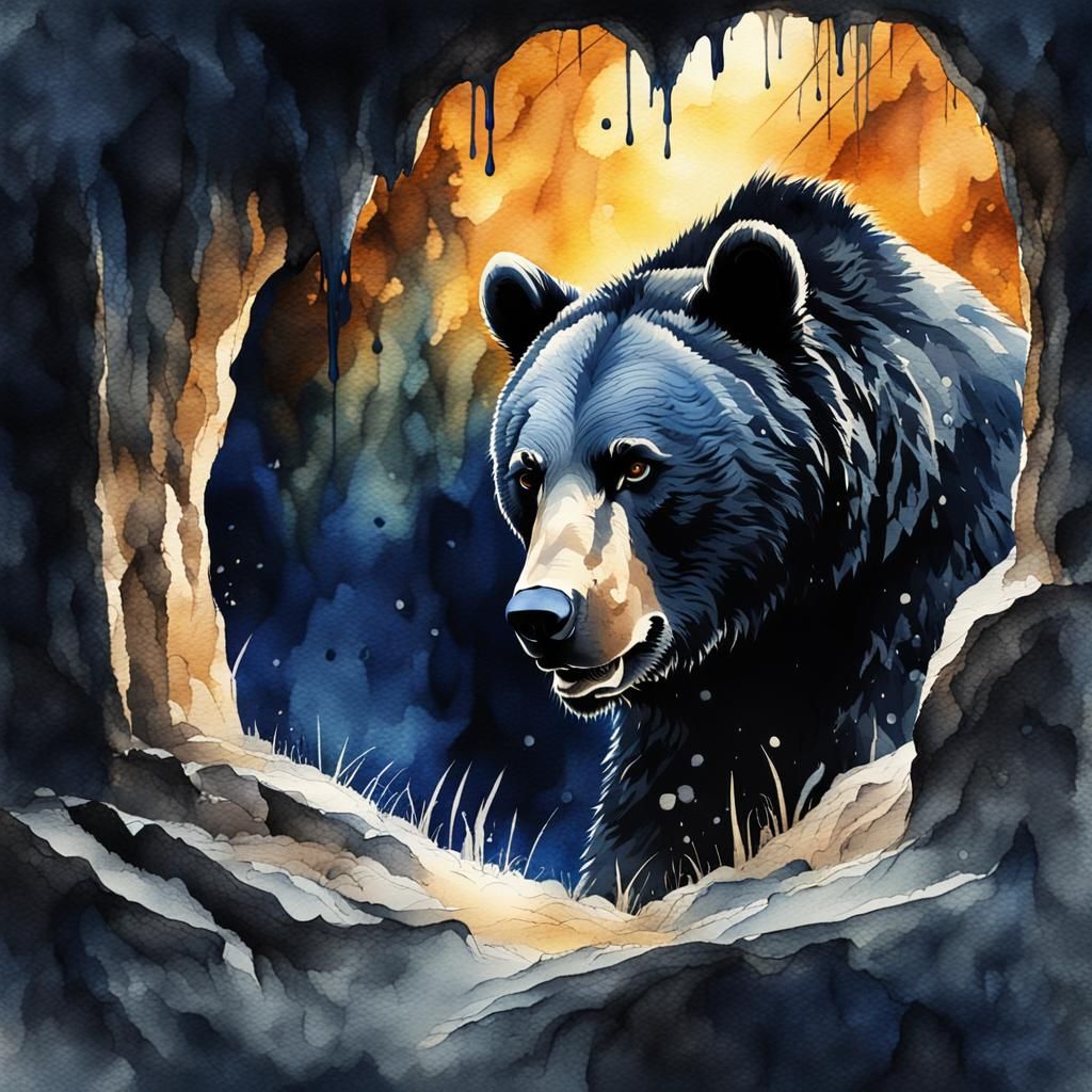 Glowing Eyes of a Dark Cave Predator