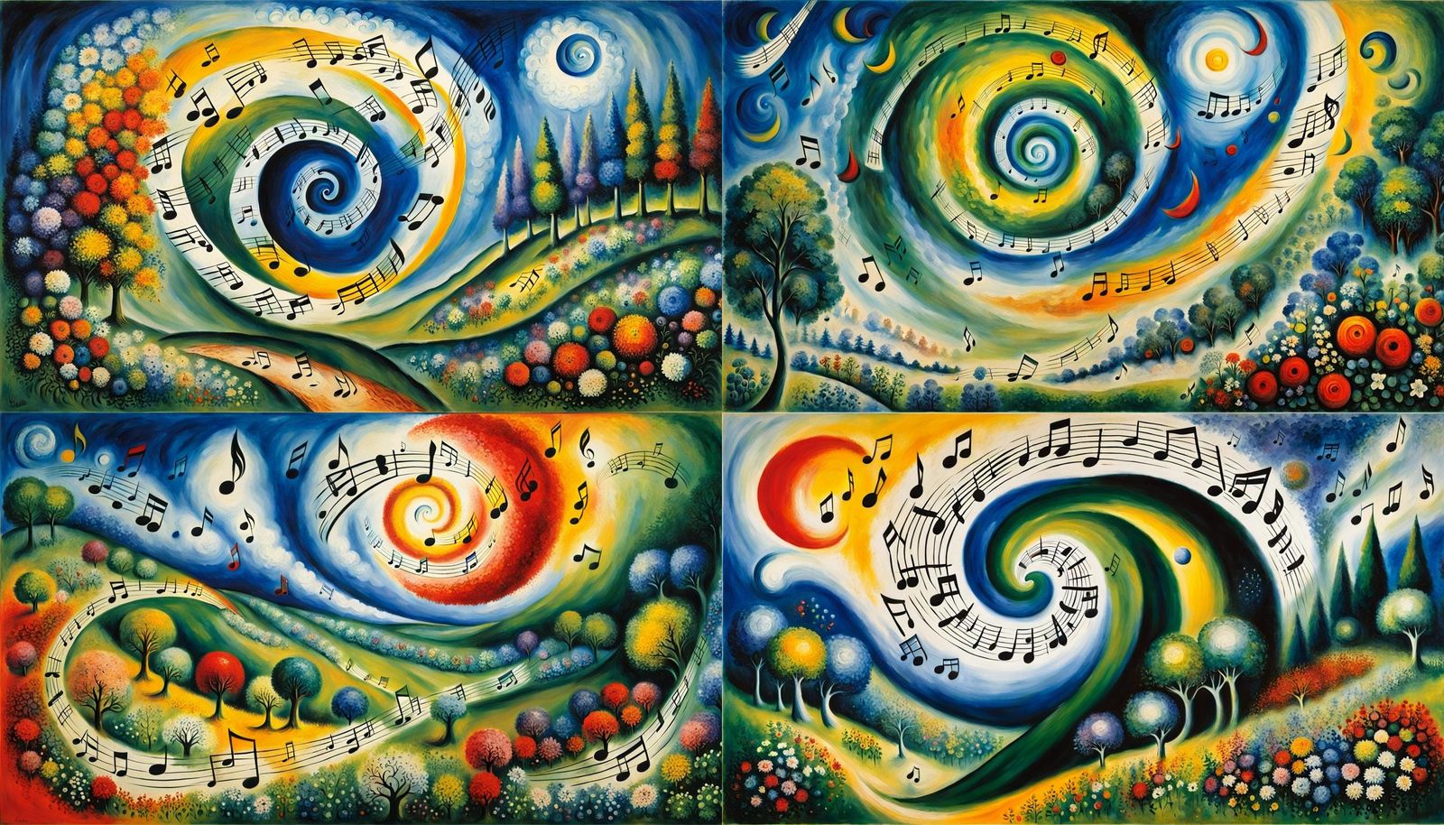 Musical Tornado in Oil Painting Style